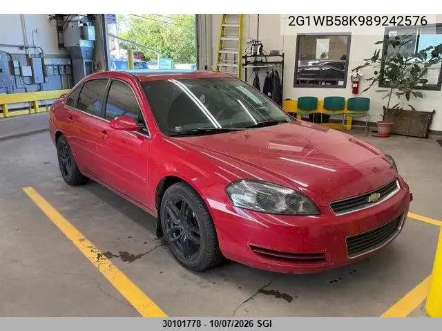 CHEVROLET IMPALA 2008, VIN 2G1WB58K989242576