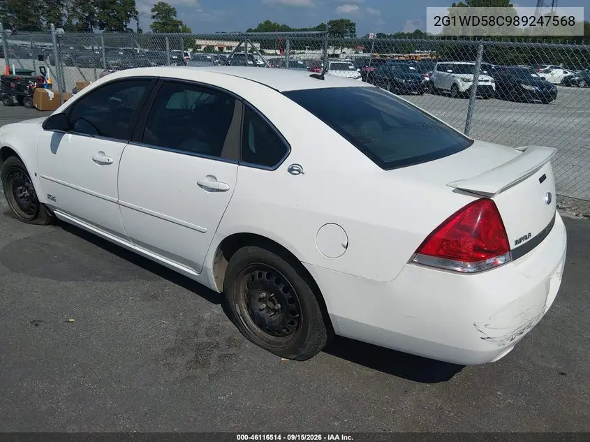 2008 CHEVROLET IMPALA VIN 2G1WD58C989247568 — фото 3