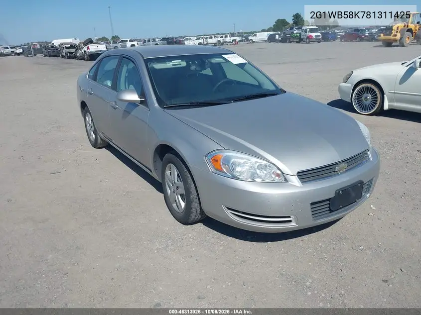 CHEVROLET IMPALA 2008, VIN 2G1WB58K781311425