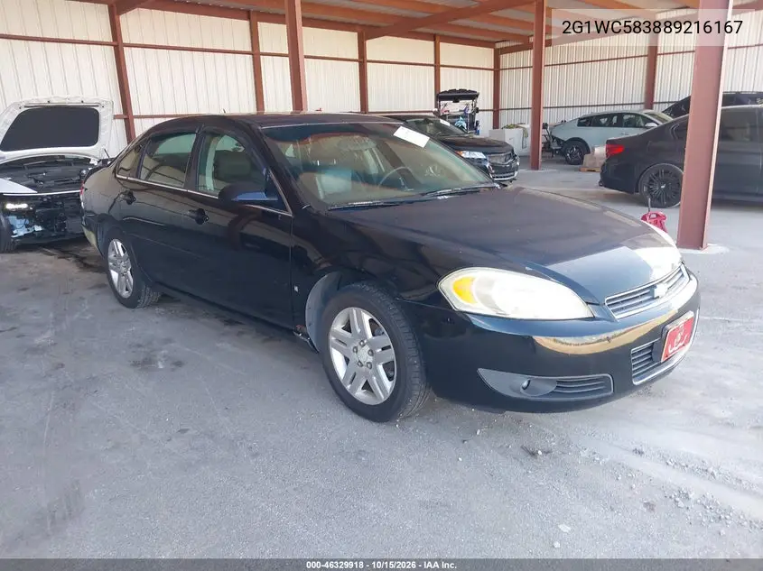CHEVROLET IMPALA 2008, VIN 2G1WC583889216167