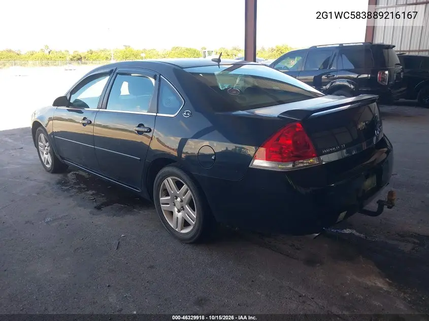 2008 CHEVROLET IMPALA VIN 2G1WC583889216167 — фото 3