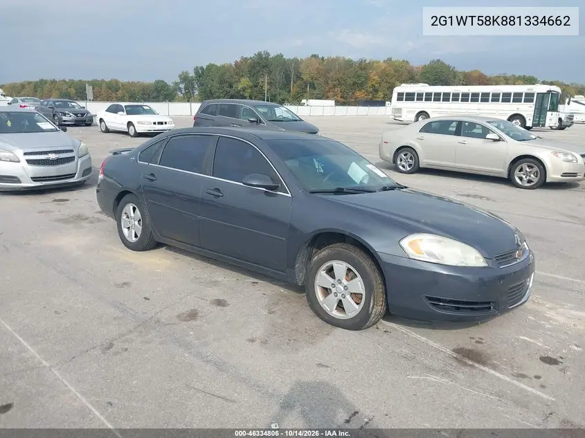 CHEVROLET IMPALA 2008, VIN 2G1WT58K881334662