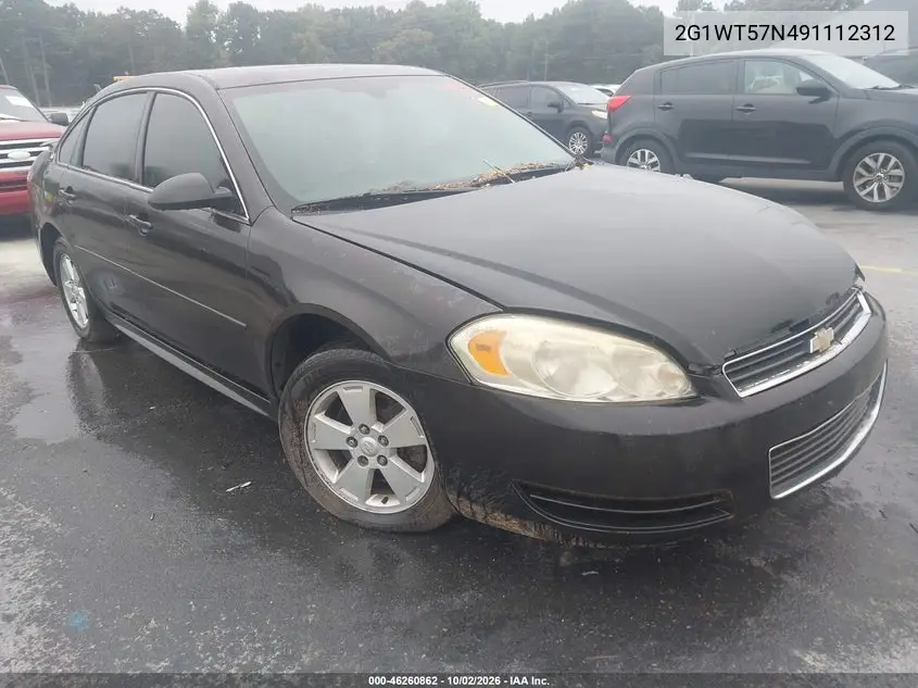 CHEVROLET IMPALA 2009, VIN 2G1WT57N491112312