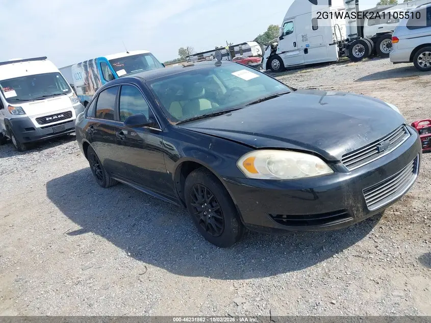 CHEVROLET IMPALA 2010, VIN 2G1WASEK2A1105510