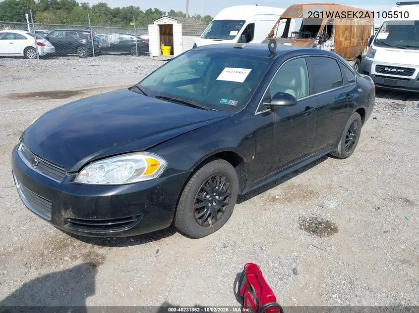2010 CHEVROLET IMPALA VIN 2G1WASEK2A1105510 — фото 2