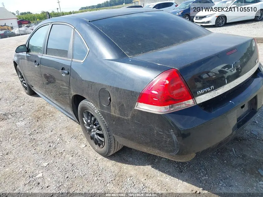 2010 CHEVROLET IMPALA VIN 2G1WASEK2A1105510 — фото 3
