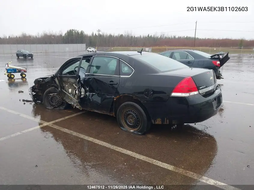 2011 CHEVROLET IMPALA VIN 2G1WA5EK3B1102603 — фото 3
