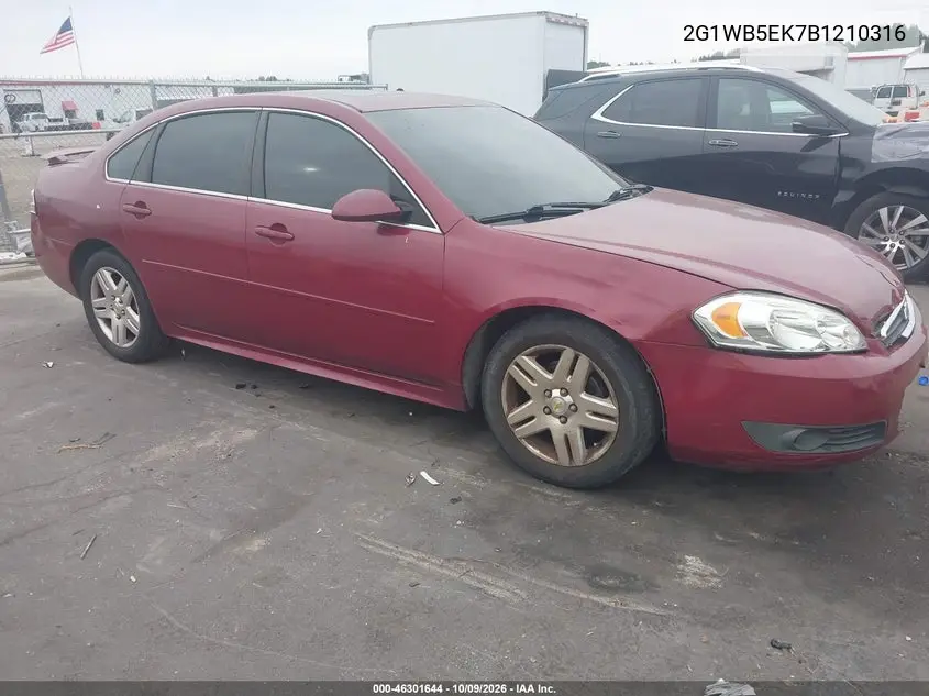 CHEVROLET IMPALA 2011, VIN 2G1WB5EK7B1210316