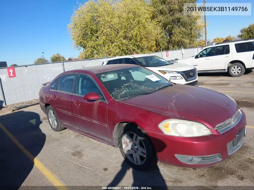 CHEVROLET IMPALA 2011, VIN 2G1WB5EK3B1149756