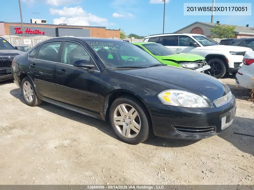 CHEVROLET IMPALA 2013, VIN 2G1WB5E3XD1170051