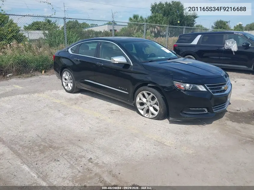 CHEVROLET IMPALA 2015, VIN 2G1165S34F9216688