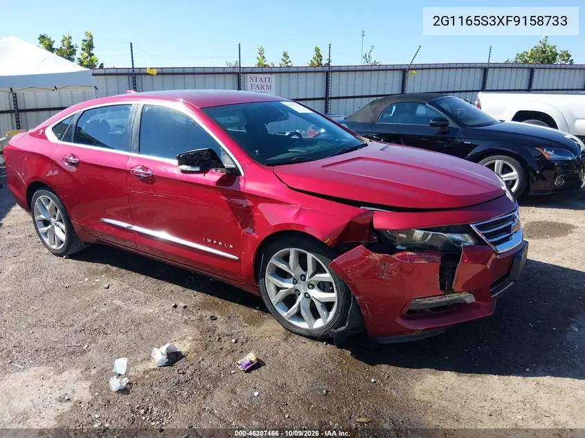 CHEVROLET IMPALA 2015, VIN 2G1165S3XF9158733