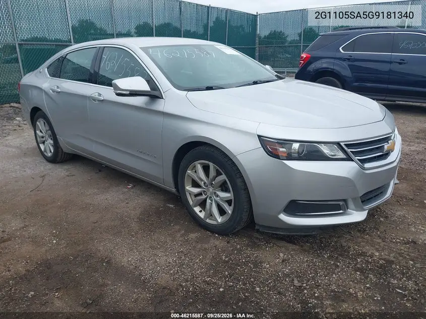 CHEVROLET IMPALA 2016, VIN 2G1105SA5G9181340