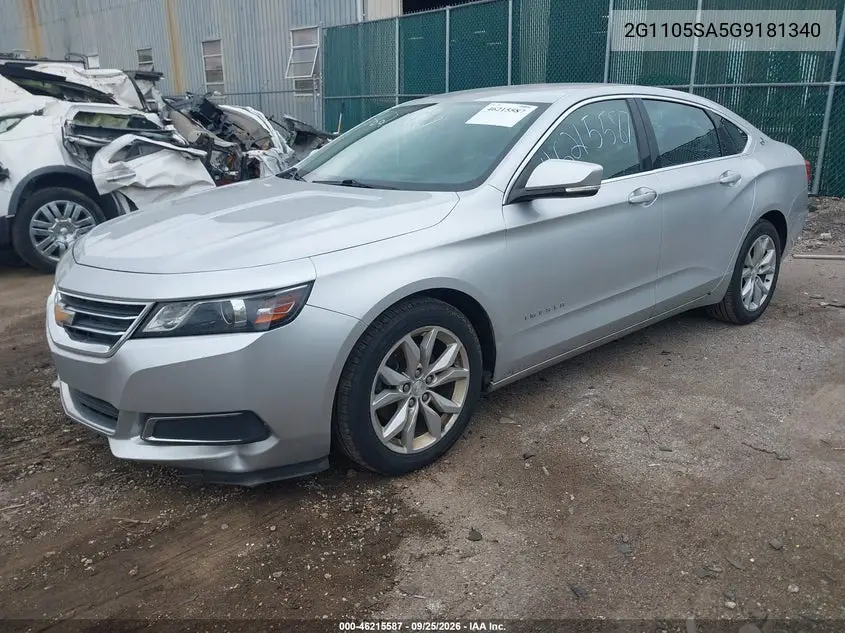 2016 CHEVROLET IMPALA VIN 2G1105SA5G9181340 — фото 2
