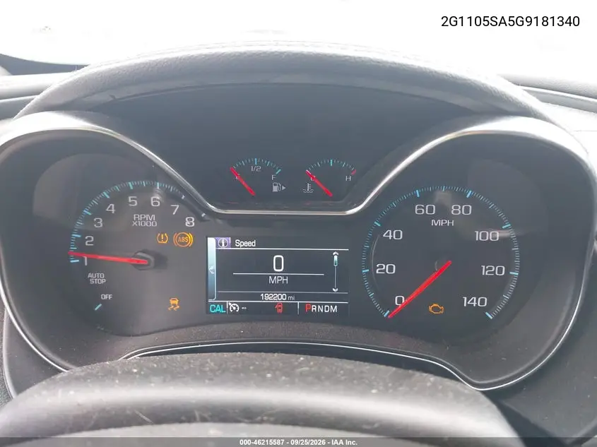 2016 CHEVROLET IMPALA VIN 2G1105SA5G9181340 — фото 7