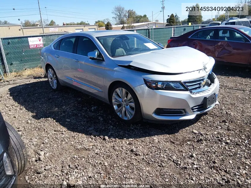 CHEVROLET IMPALA 2016, VIN 2G1145S34G9204323