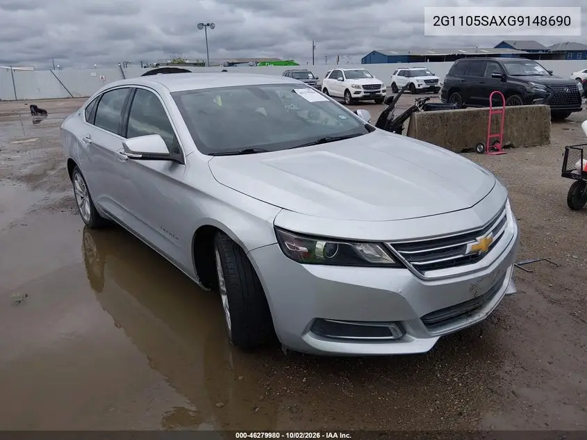 CHEVROLET IMPALA 2016, VIN 2G1105SAXG9148690
