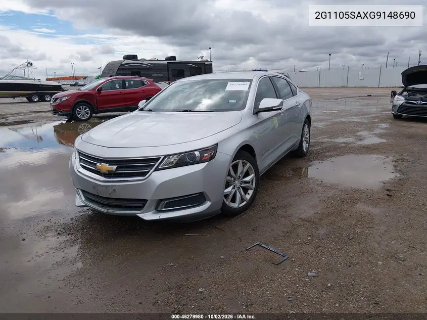 2016 CHEVROLET IMPALA VIN 2G1105SAXG9148690 — фото 2