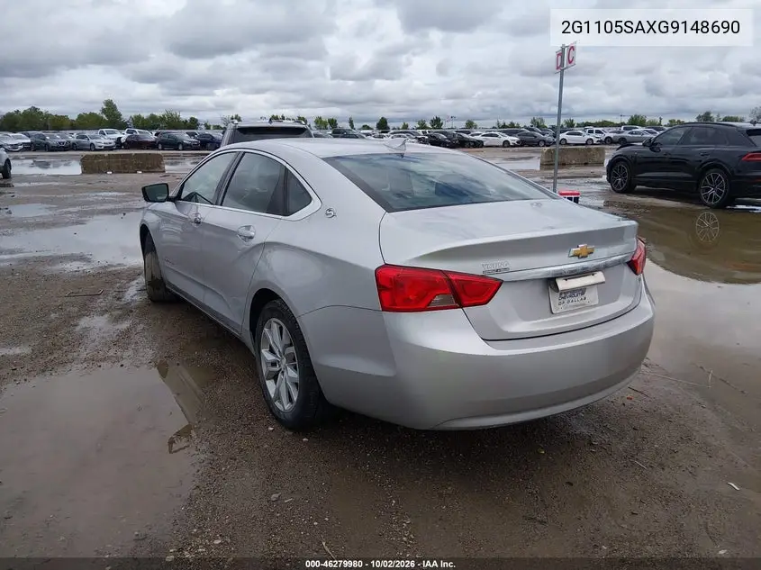 2016 CHEVROLET IMPALA VIN 2G1105SAXG9148690 — фото 3