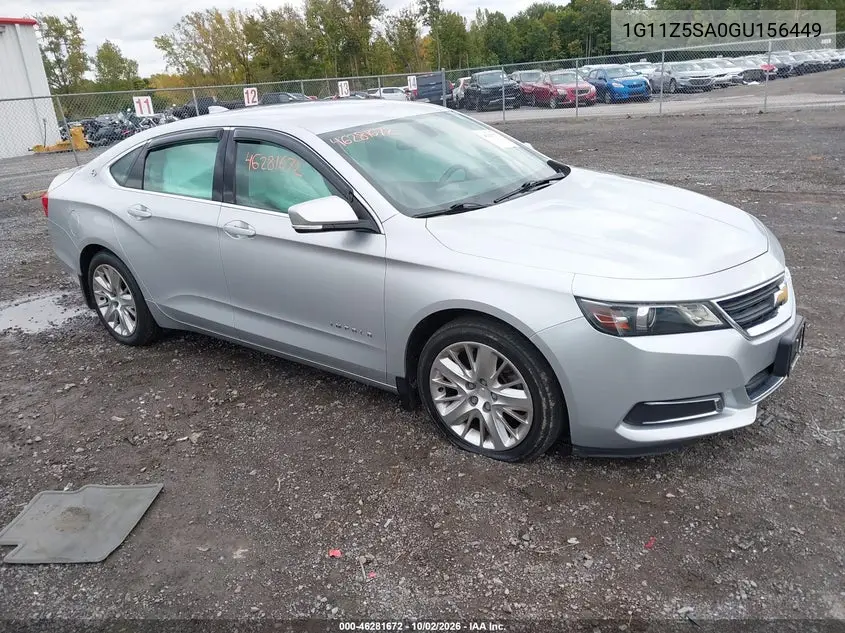CHEVROLET IMPALA 2016, VIN 1G11Z5SA0GU156449