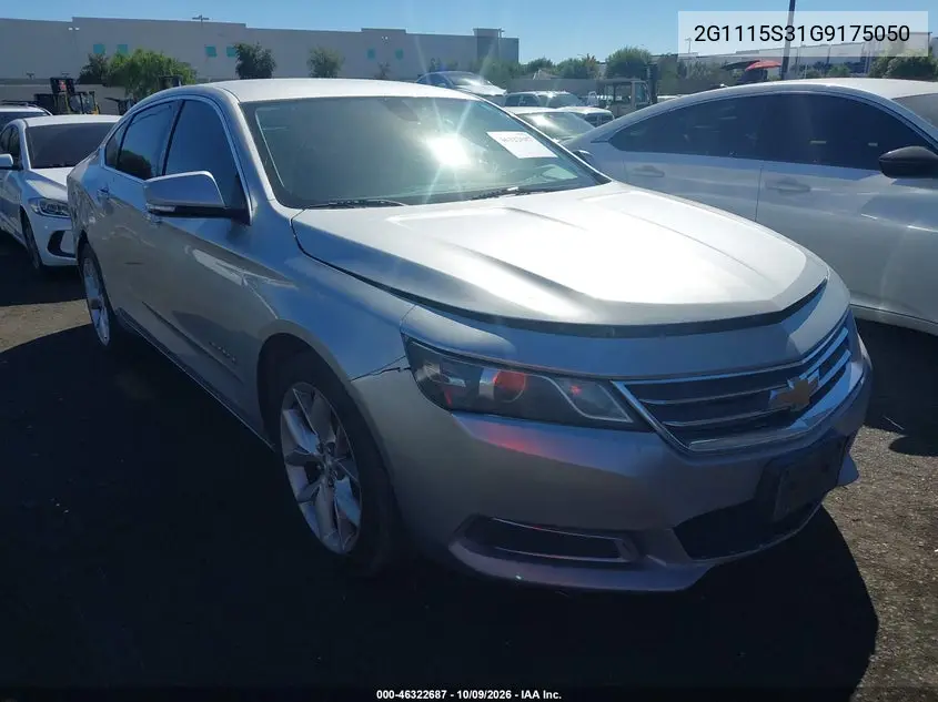 CHEVROLET IMPALA 2016, VIN 2G1115S31G9175050