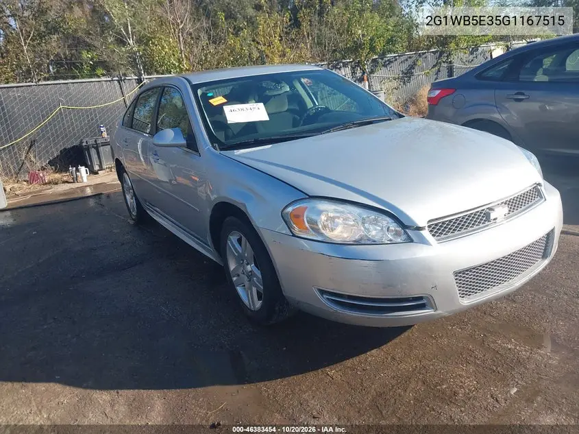 CHEVROLET IMPALA 2016, VIN 2G1WB5E35G1167515