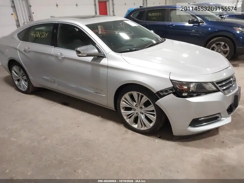 CHEVROLET IMPALA 2016, VIN 2G1145S32G9155574