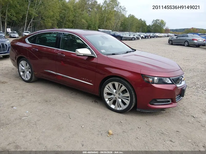 CHEVROLET IMPALA 2017, VIN 2G1145S36H9149021