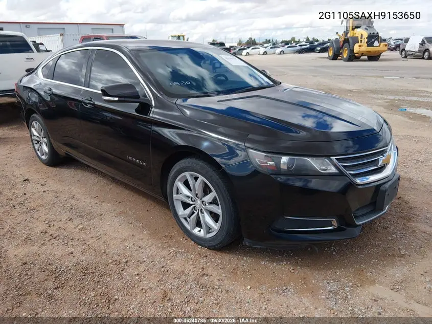 CHEVROLET IMPALA 2017, VIN 2G1105SAXH9153650