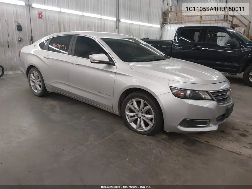 CHEVROLET IMPALA 2017, VIN 1G1105SA1HU150011