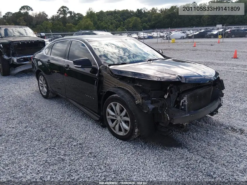 CHEVROLET IMPALA 2017, VIN 2G1105S33H9141809