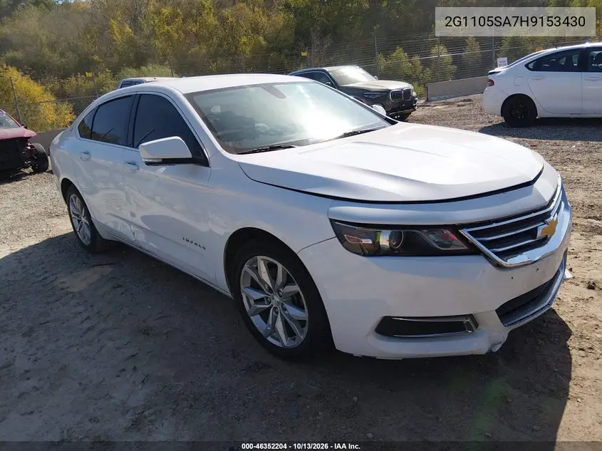 CHEVROLET IMPALA 2017, VIN 2G1105SA7H9153430