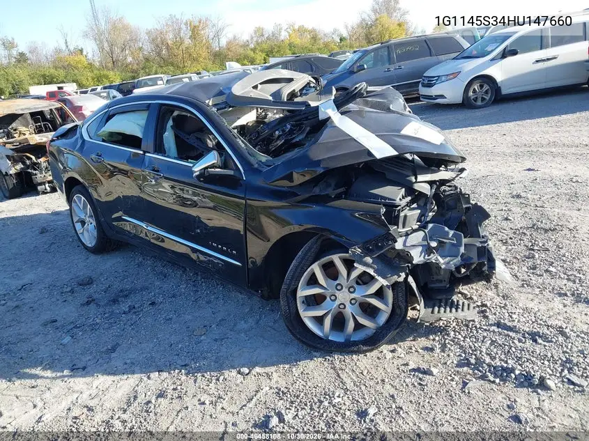 CHEVROLET IMPALA 2017, VIN 1G1145S34HU147660