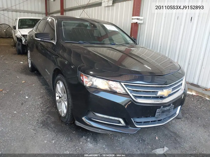 CHEVROLET IMPALA 2018, VIN 2G1105S3XJ9152893