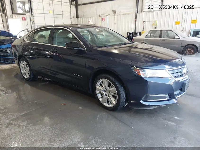 CHEVROLET IMPALA 2019, VIN 2G11X5S34K9140025