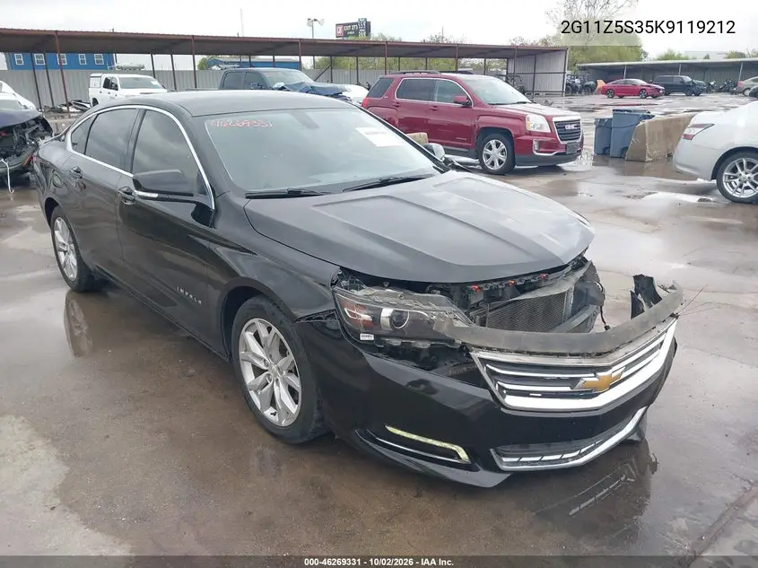 CHEVROLET IMPALA 2019, VIN 2G11Z5S35K9119212