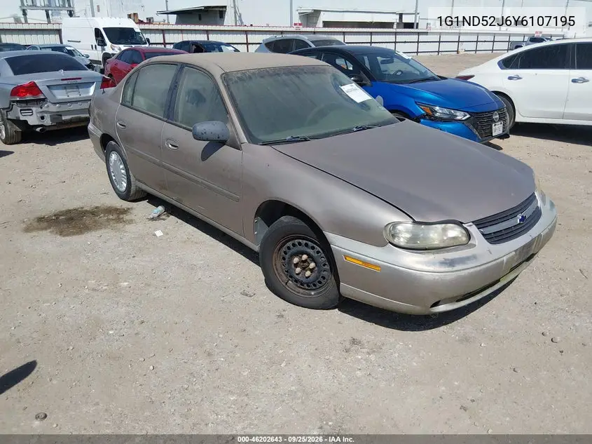 CHEVROLET MALIBU 2000, VIN 1G1ND52J6Y6107195