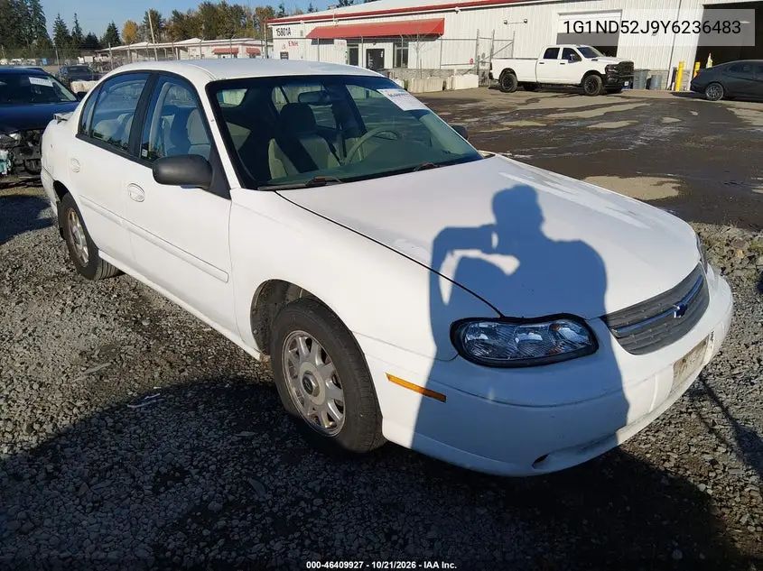 CHEVROLET MALIBU 2000, VIN 1G1ND52J9Y6236483