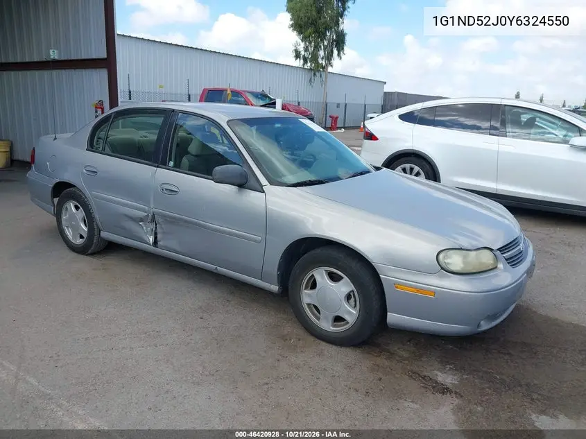 CHEVROLET MALIBU 2000, VIN 1G1ND52J0Y6324550