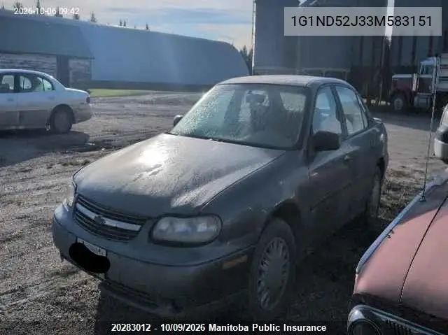 2003 CHEVROLET MALIBU VIN 1G1ND52J33M583151 — фото 2