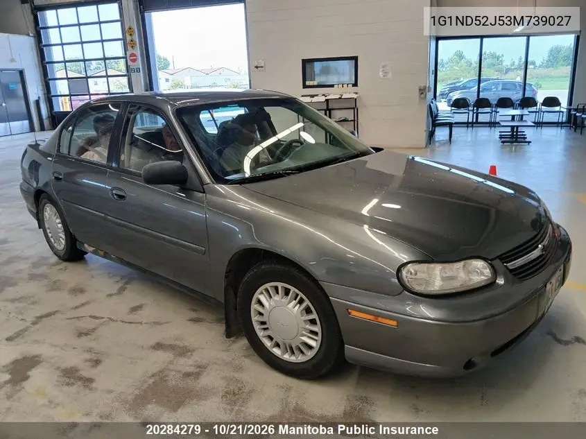 CHEVROLET MALIBU 2003, VIN 1G1ND52J53M739027