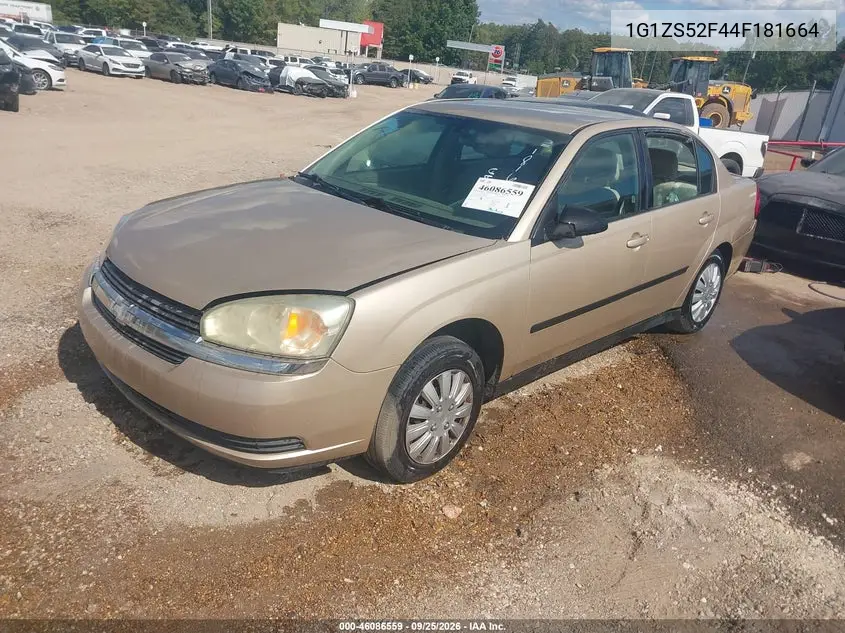 2004 CHEVROLET MALIBU VIN 1G1ZS52F44F181664 — фото 2
