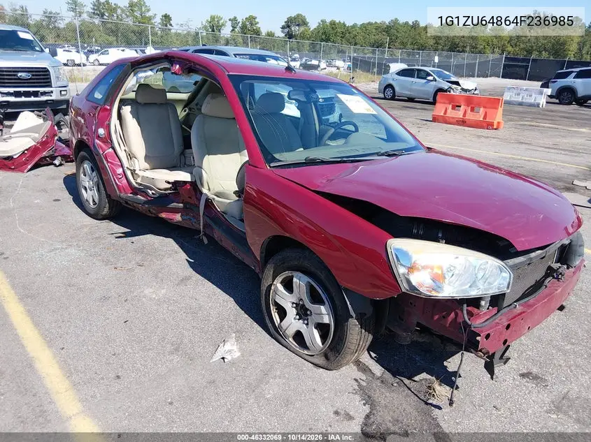 CHEVROLET MALIBU 2004, VIN 1G1ZU64864F236985