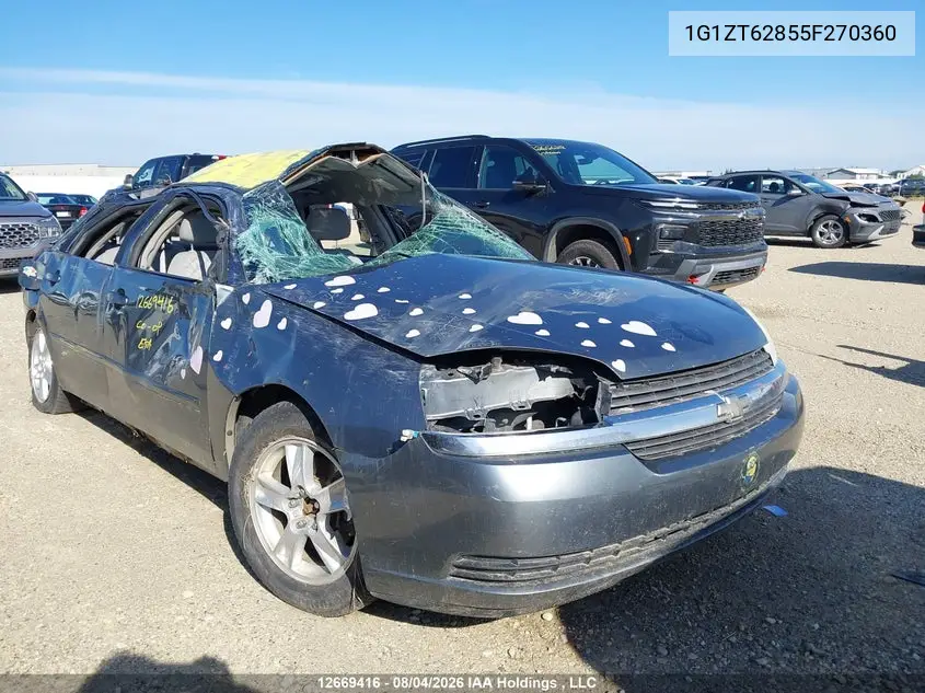 CHEVROLET MALIBU 2005, VIN 1G1ZT62855F270360