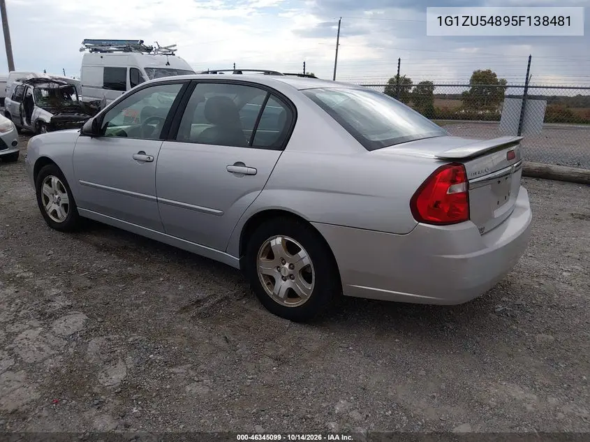 2005 CHEVROLET MALIBU VIN 1G1ZU54895F138481 — фото 3