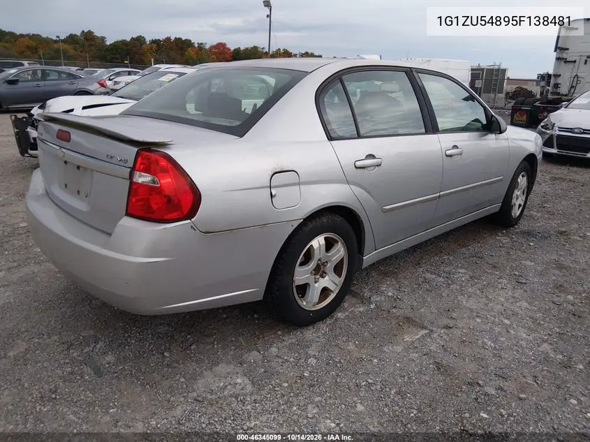 2005 CHEVROLET MALIBU VIN 1G1ZU54895F138481 — фото 4