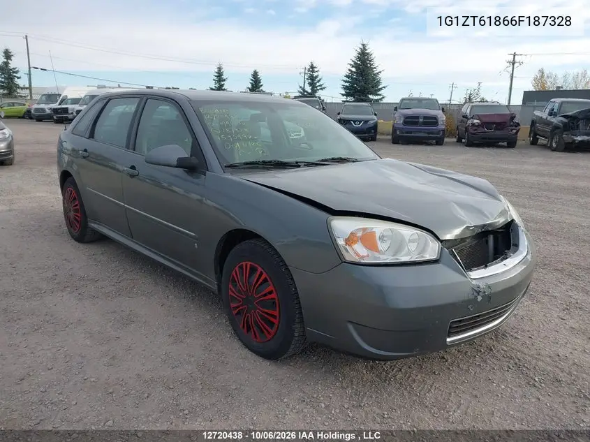 CHEVROLET MALIBU 2006, VIN 1G1ZT61866F187328