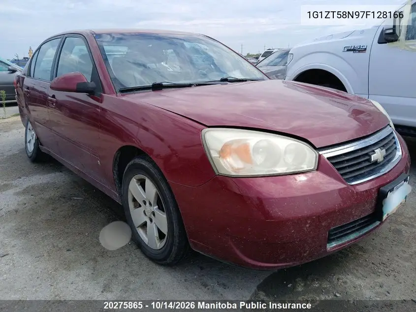 CHEVROLET MALIBU 2007, VIN 1G1ZT58N97F128166