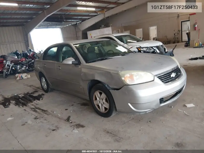 CHEVROLET MALIBU 2007, VIN 1G1ZT58F17F250433