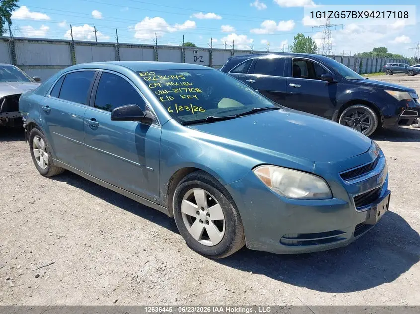 CHEVROLET MALIBU 2009, VIN 1G1ZG57BX94217108